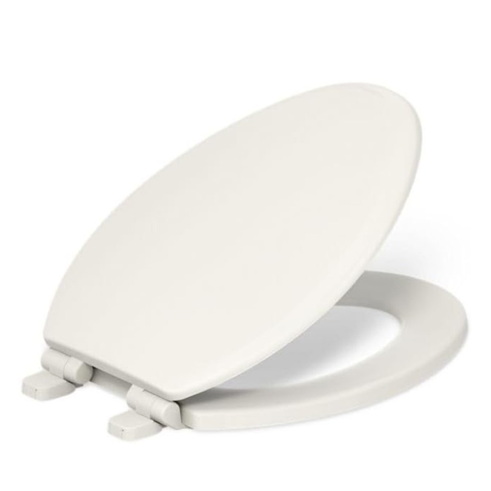 KOHLER 4774-96 Brevia Elongated Toilet Seat with Quick-Release Hinges, Biscuit